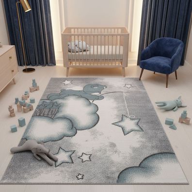 Kinderteppich Bär Motiv Niedlich Verspielt Pflegeleicht Robust 13mm OEKO-TEX - TASNA