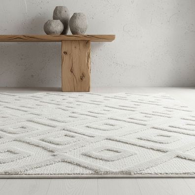 Hochflorteppich Geometrisch Skandinavisch 3D Weich Kuschelig 22mm - EISACK