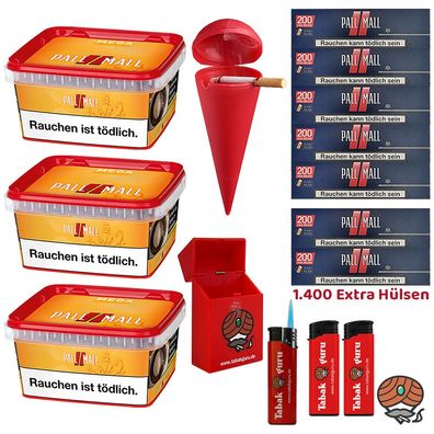 Pall Mall Allround Red Mega Box 3x 145g Tabak, Red Xtra, Strandascher, Fzg