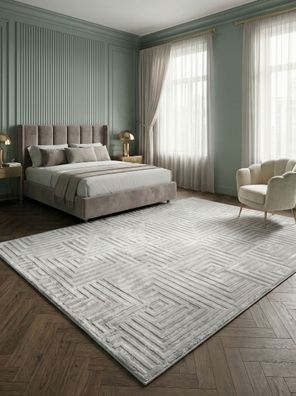 Kurzflorteppich Geometrisch Modern Pflegeleicht Robust Waschbar 14mm - ILLER