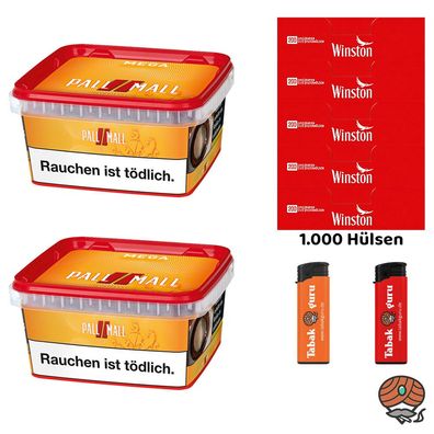 Pall Mall Allround Volumentabak Mega Box 2x 145g, 1000 Winston Hülsen, Zubehör