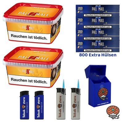 Pall Mall Allround Volumentabak Mega Box 2x 145g, Blue Xtra Hülsen, Zubehör