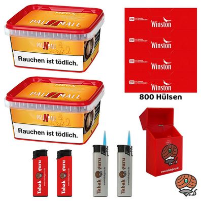 Pall Mall Allround Volumentabak Mega Box 2x 145g, 800 Winston Hülsen, Zubehör