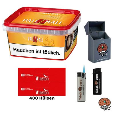 Pall Mall Allround Volumentabak Mega Box 145g, 400 Winston Hülsen, Zubehör