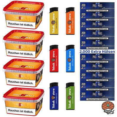 Pall Mall Allround Tabak Mega Box 4x 145g, 2000 Pall Mall Blue Hülsen