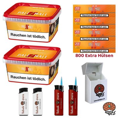 Pall Mall Allround Volumentabak Mega Box 2x 145g, 800 Hülsen, Zubehör