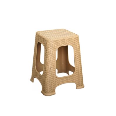 Hocker aus Kunststoff - Universell für Camping, Garten und Zuhause - Beige, 45 x