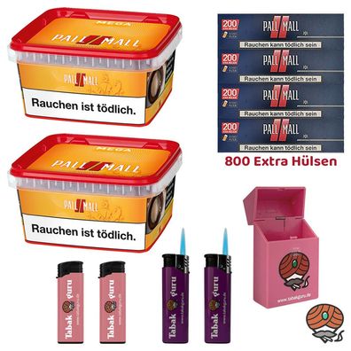 Pall Mall Allround Volumentabak Mega Box 2x 145g, Red Xtra Hülsen, Zubehör
