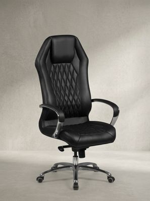 Chefsessel MILANO Echtleder Multiblock-Wippmechanik Lendenstütze Alukreuz bis 120 kg