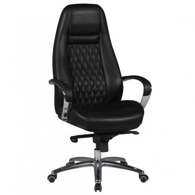 Chefsessel MADRID Echtleder ergonomisch mit Aluminium-Fußkreuz bis 120 kg