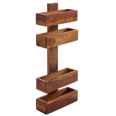 Zeitungsständer NAKO Massivholz handgefertigt mit Fächern 30x10x72 cm