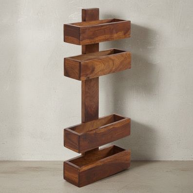 Zeitungsständer NAKO Massivholz handgefertigt mit Fächern 30x10x72 cm