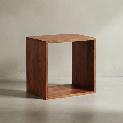 Cube-Regal NAKO Akazie Massivholz Beistelltisch handgefertigt 43x33x43 cm