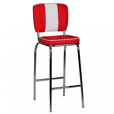 Barstuhl American RETRO Kunstleder Chromfuß gepolstert bis 110 kg