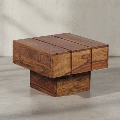 Beistelltisch SAAR Massivholz handgefertigt quadratisch 44x44x30 cm
