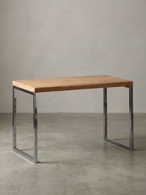 Schreibtisch ISEN Massivholz Landhausstil Chromgestell 120x60x76 cm