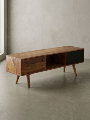 TV-Lowboard SAVIO Massivholz rustikaler Landhausstil 2 Türen 140x35x45 cm