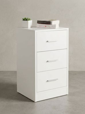 Nachtkonsole EGER Holz 3 Schubladen melaminbeschichtet Boxspringbett 68 cm hoch