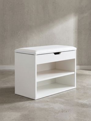 Schuhbank CIGNO Kunstleder gepolstert mit Stauraum 60x40x30 cm