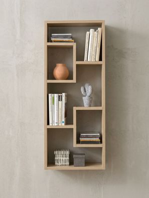Wandregal ITTER Spanplatte freischwebend mit 5 Fächern 36x15x90 cm