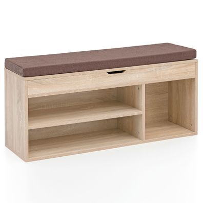 Garderobenbank Basilicata Stoffbezug gepolstert mit Stauraum 104x51x32 cm