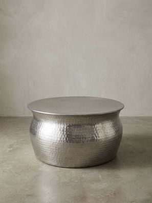 Couchtisch ENNS Aluminium orientalisch Hammerschlag handgefertigt rund 60 cm