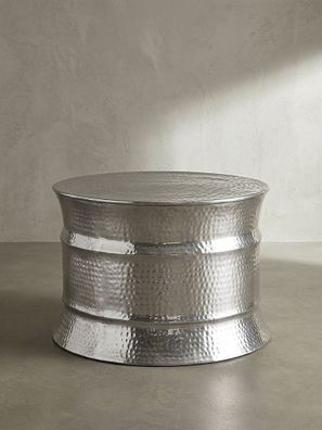 Couchtisch ENNS Aluminium rund mit Hammerschlag-Optik, Ø 62 cm