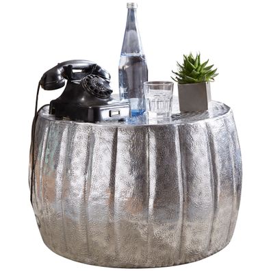Couchtisch Limentra Aluminium orientalisch strukturiert Gold 60x60x36 cm