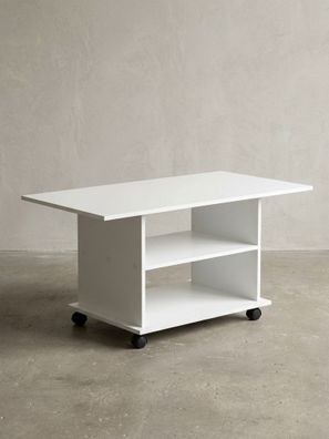 Couchtisch SEGRE 2 Ablageflächen mit Rollen 95x51x54,5 cm