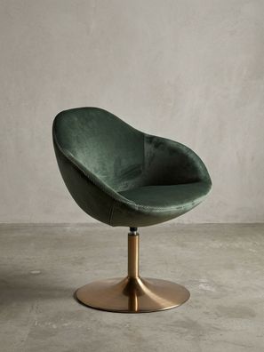 Loungesessel LIRONE Samt 360° drehbar Trompetenfuß bis 120 kg