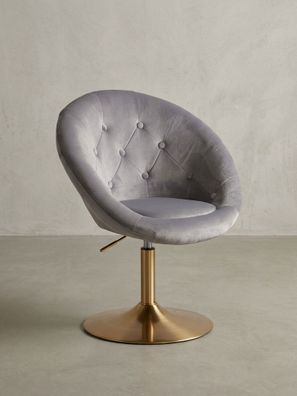 Loungesessel ADDA Samtbezug im Chesterfield-Stil 360° drehbar bis 120 kg