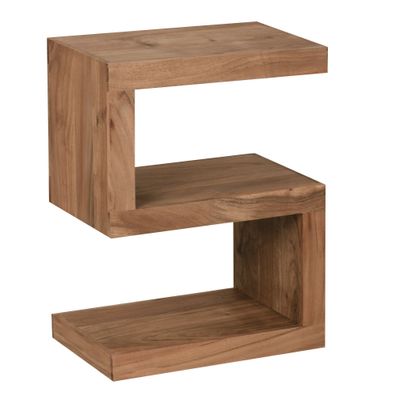 Beistelltisch NAKO Massivholz S-Form handgefertigt Landhausstil 60 cm hoch