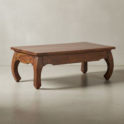 Couchtisch KANADA Massivholz Opium-Form handgefertigt 110x60x40 cm