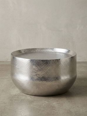 Couchtisch ANIENE Aluminium orientalisch Hammerschlag 60x60x35 cm