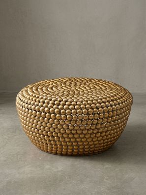 Beistelltisch Biferno Aluminium Gold orientalisch rund Ø 60-85 cm