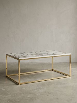 Couchtisch Marbrix Marmor-Optik Metallbeine rechteckig 100 x 60 cm