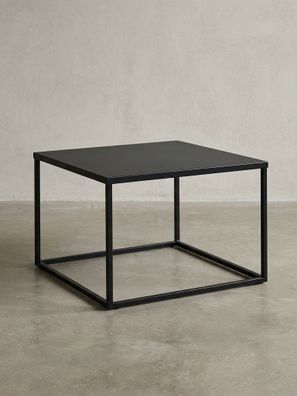 Couchtisch QUADRO Marmoroptik Metallgestell quadratisch Industrie-Stil 60x60x45 cm