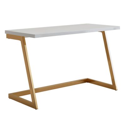 Schreibtisch SARNOT Hochglanz mit Metallgestell 120x55x76 cm