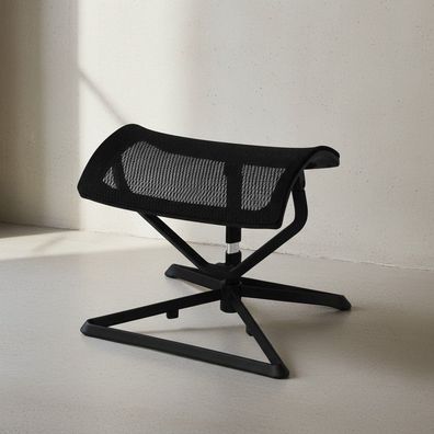 Fußauflage Stoff Schwarz Höhenverstellbar 43x33x46