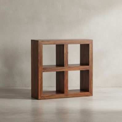 Standregal - Naturholz, Massiv, 4 Fächer, 82x82x34 cm