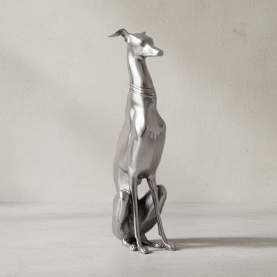 Dekofigur Windhund Aluminium 18x70cm handgefertigt