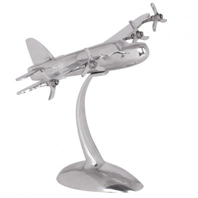 Dekofigur Flugzeugpropeller Aluminium Silber 42x30cm handgefertigt