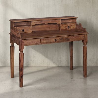 Schreibtisch - Massivholz, 115cm, Landhausstil, 3 Schubladen, Vintage-Optik