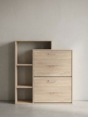 Schuhkipper - Sonoma Eiche, für ca. 12 Paar Schuhe, MDF-Holz