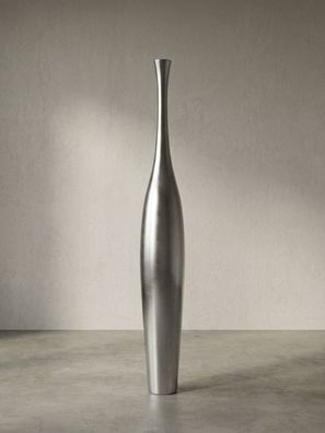 Vase Aluminium Modern Stil Modell BOTTLE S Silber mit einer Öffnung