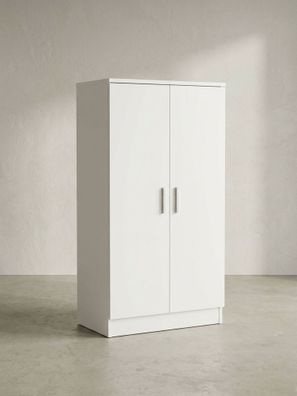 Schuhschrank - Weiß, für ca. 14 Paar Schuhe, 2 Türen, 2 Schubladen