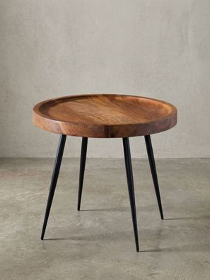 Beistelltisch - Massivholz Metall 50kg belastbar Industrial