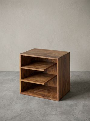 Beistelltisch - Massivholz 43x43x30cm mit 3 Ablageflächen