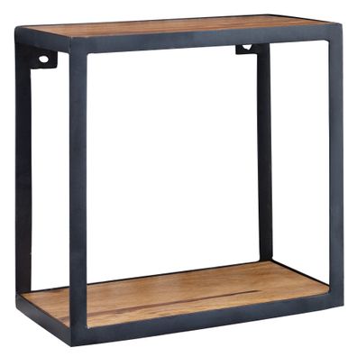 Wandregal Holz Metall Modern Stil 35x35x18cm
