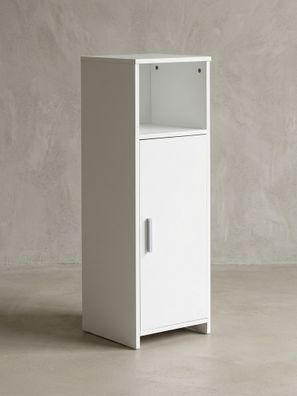 Badschrank Weiß 30x95,5x30 cm aus Melamin mit kratzfester Oberfläche
